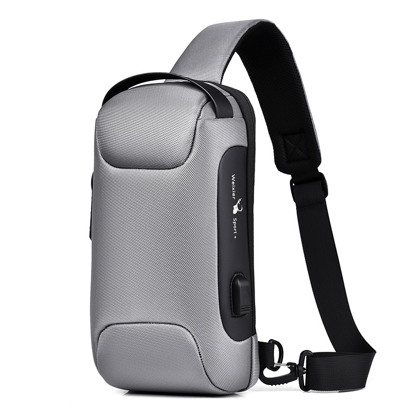 Men's Waterproof USB Anti-Theft Messenger Bag
