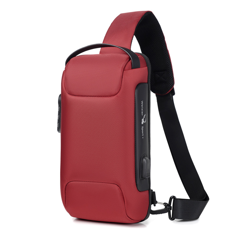 Men's Waterproof USB Anti-Theft Messenger Bag