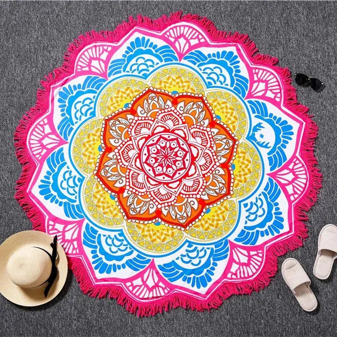Multi-purpose Round Bohemian Print Beach Towel