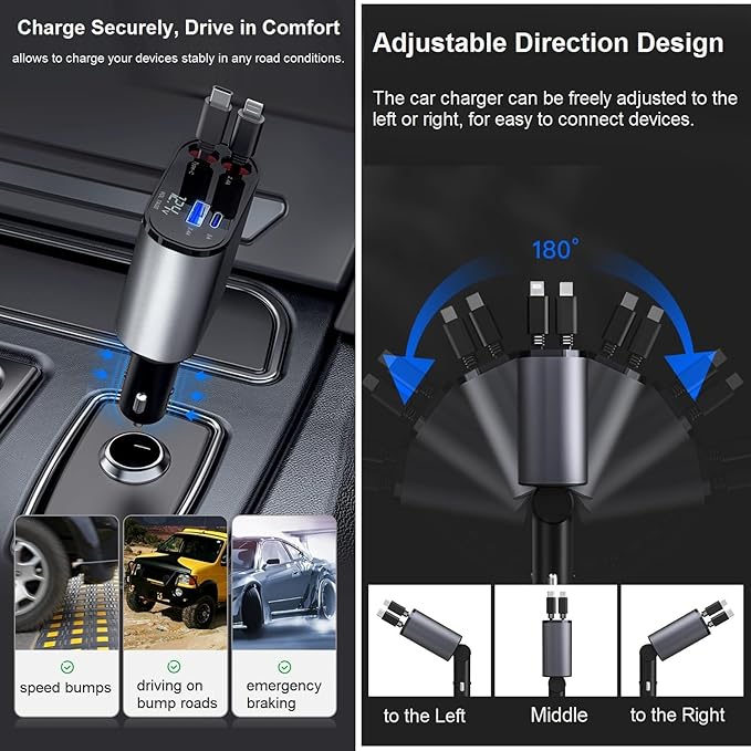 Retractable SuperFast Car Charger