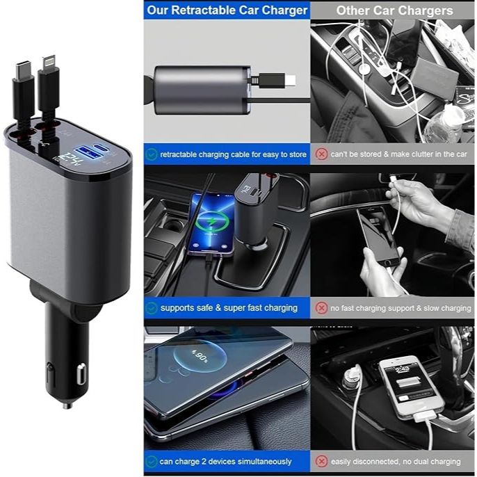 Retractable SuperFast Car Charger