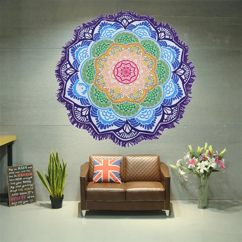 Multi-purpose Round Bohemian Print Beach Towel