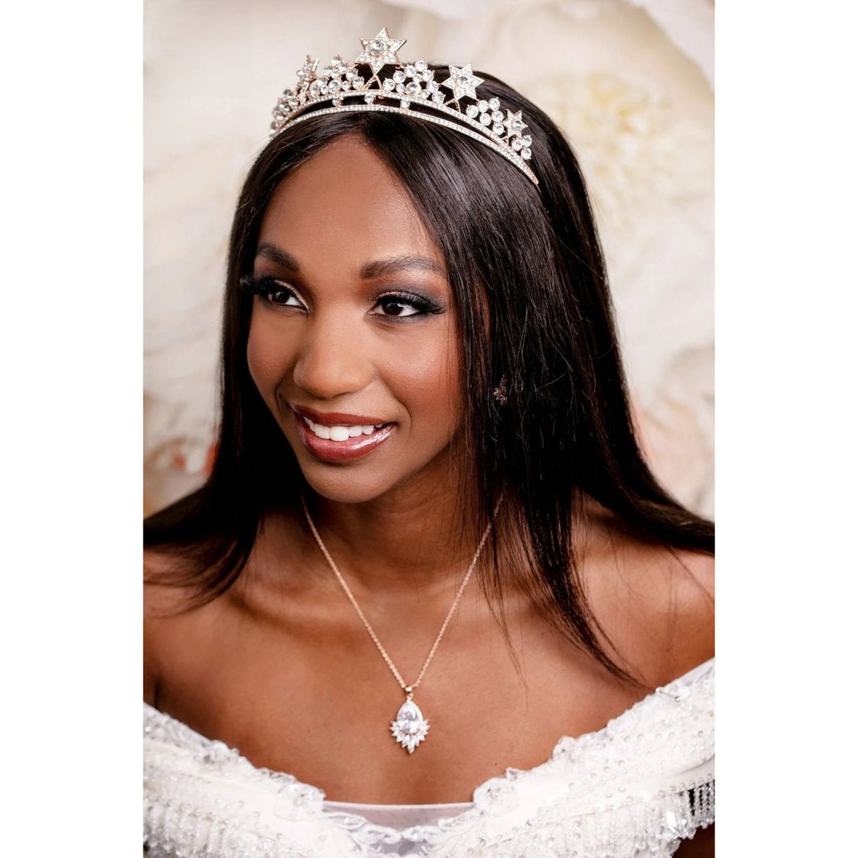 Classy Zirconia Water Drop Necklace & Earrlngs