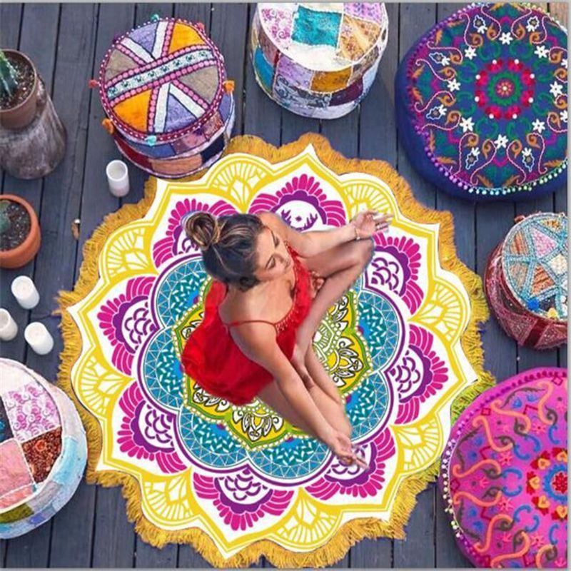 Multi-purpose Round Bohemian Print Beach Towel