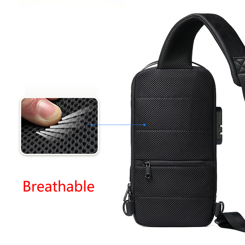 Men's Waterproof USB Anti-Theft Messenger Bag