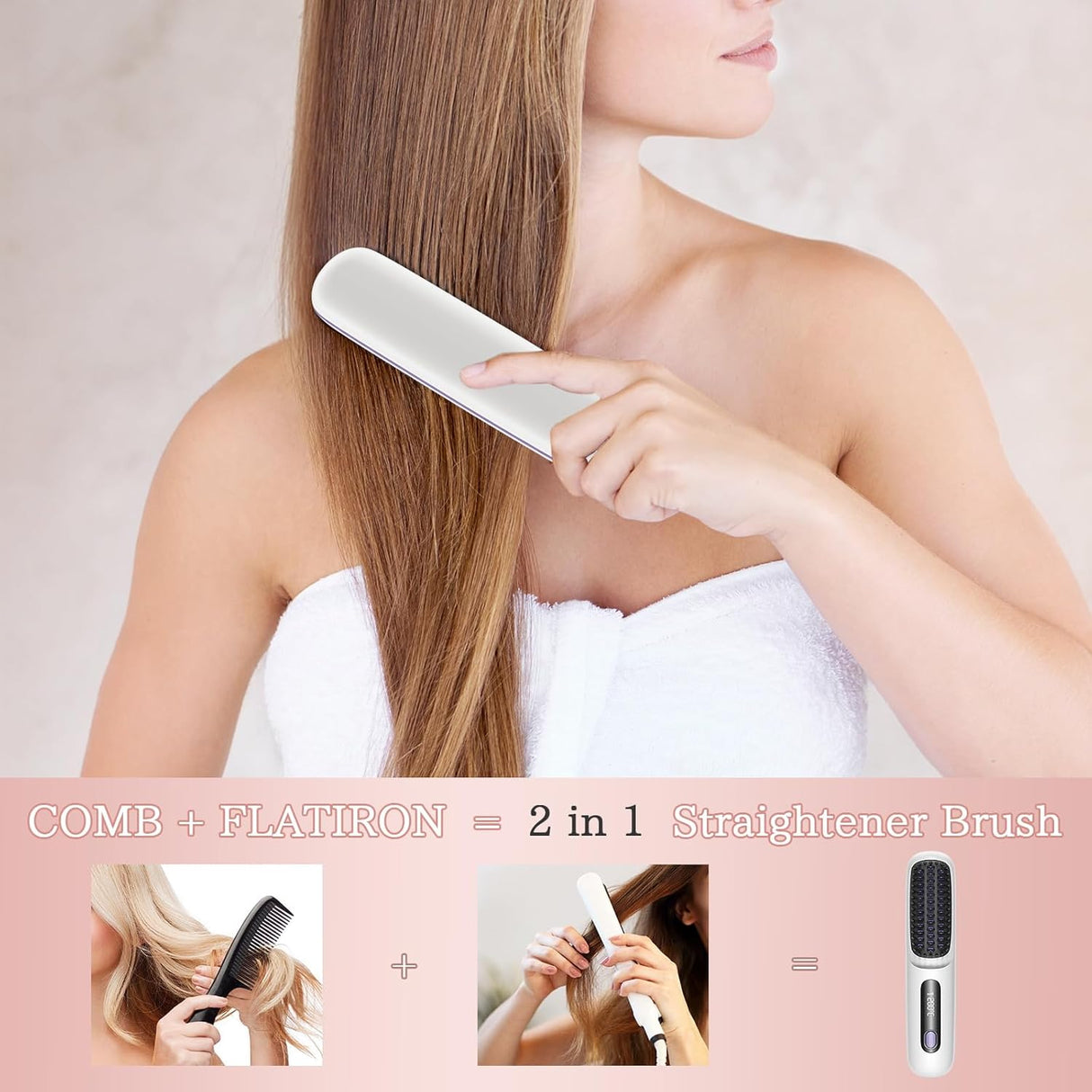 2 In 1 Hair Straightener Comb