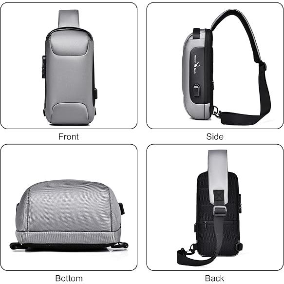 Men's Waterproof USB Anti-Theft Messenger Bag
