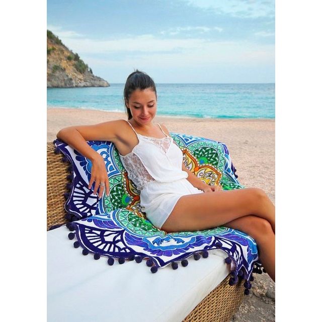 Multi-purpose Round Bohemian Print Beach Towel