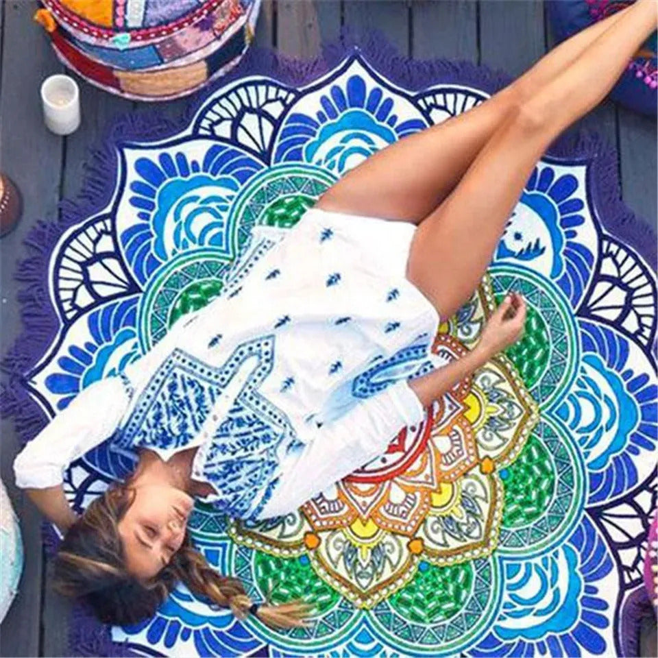 Multi-purpose Round Bohemian Print Beach Towel