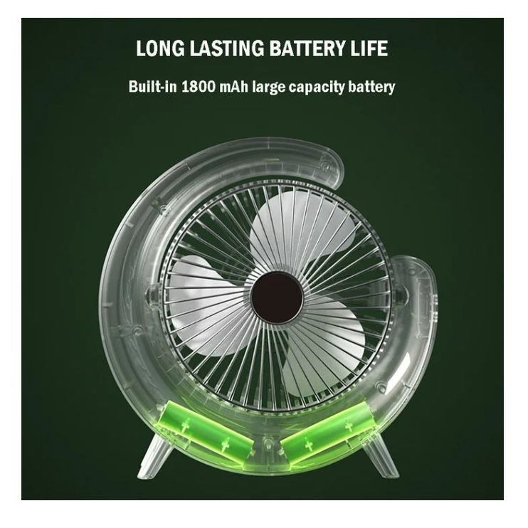 Desk Fan With RGB LED Light