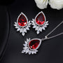 Classy Zirconia Water Drop Necklace & Earrlngs