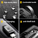 Men's Waterproof USB Anti-Theft Messenger Bag