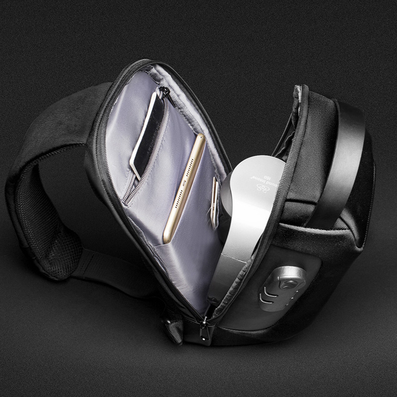 Men's Waterproof USB Anti-Theft Messenger Bag