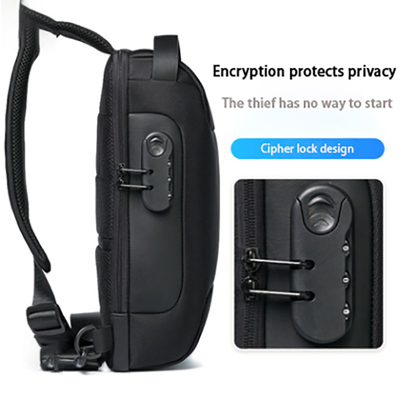 Men's Waterproof USB Anti-Theft Messenger Bag