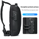 Men's Waterproof USB Anti-Theft Messenger Bag