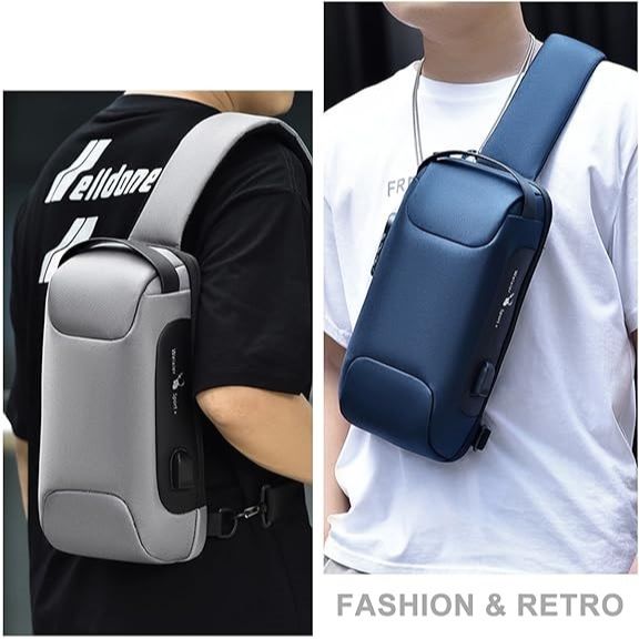 Men's Waterproof USB Anti-Theft Messenger Bag